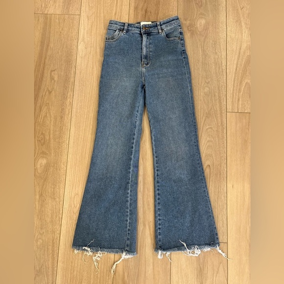 ROLLA'S Denim - Rolla's Eastcoast Flare Jeans Shadow Blue Denim High Rise 28 Stretch Retro